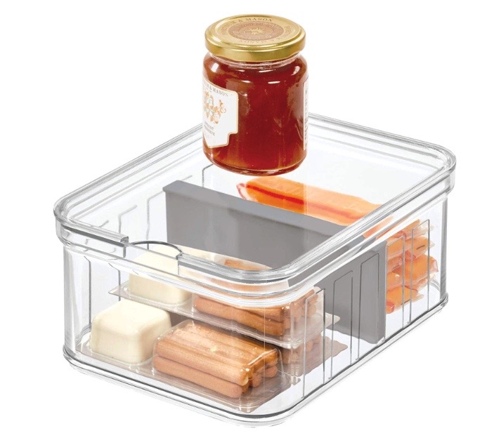 iDesign Kühlschrankbox (21 cm x 16 cm x 9,6 cm), kleiner Aufbewahrungsbehälter aus BPA-freiem Kunststoff, Aufbewahrungssystem für Küche