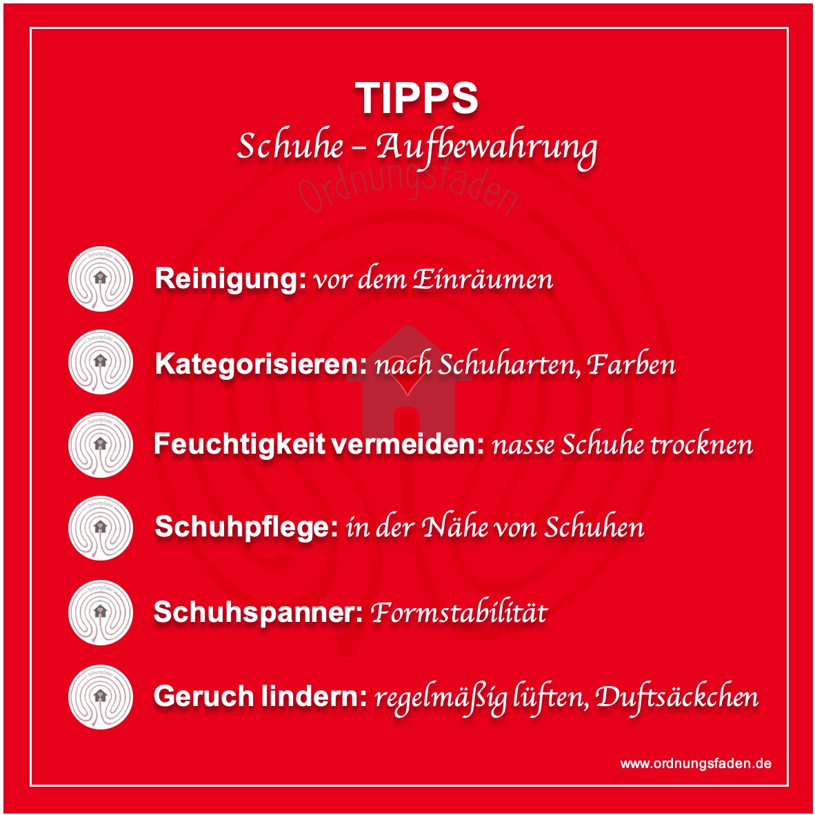 Checkliste Schuhe aufbewahren: Einfache Tipps für mehr Ordnung und Stil mit Ordnungsfaden Marketa Lübben